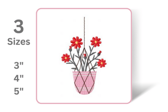 Cute Flower Pot Embroidery Design