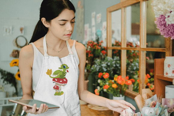 Dragon and Mushrooms Embroidery