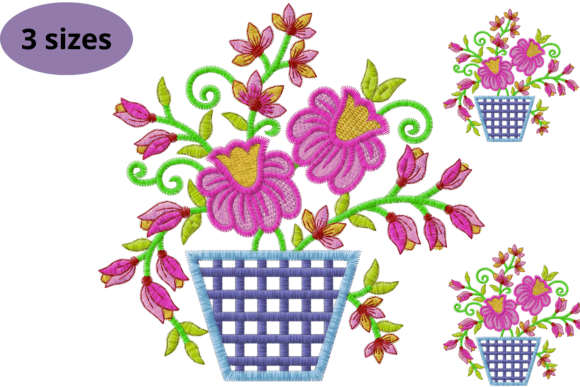 Flower Cage Embroidery Design