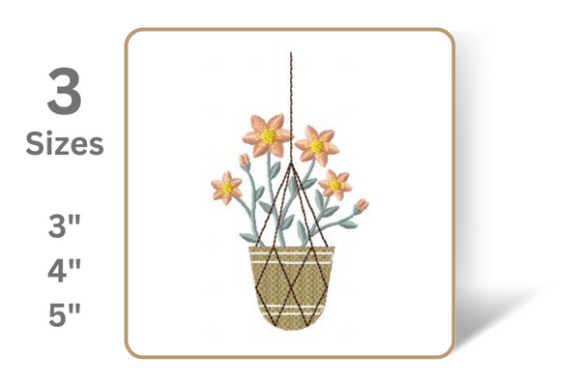 Hanging Flowers Embroidery Design