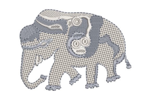 Robot Elephant Embroidery Design